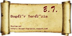 Bogár Terézia névjegykártya