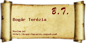 Bogár Terézia névjegykártya
